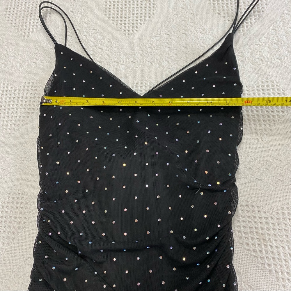 NWOT Windsor Rhinestone Ruched Dress (M) - Picture 9 of 9